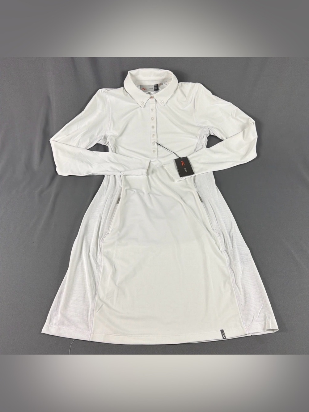 KJUS Womens Golf Dress Scotscraig LS Mini Small White Polyester NWT MSRP $229
